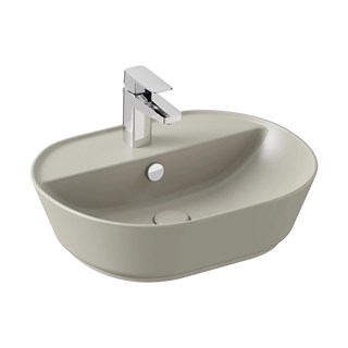 Vitra Geo Oval Tezgah Üstü Lavabo Mat Bej, 55 Cm