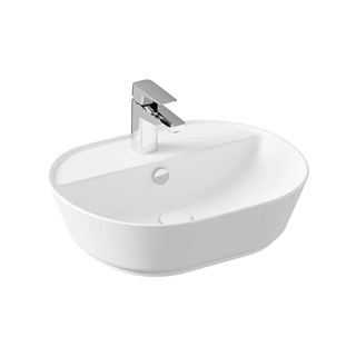 Vitra Geo Oval Tezgah Üstü Lavabo Mat Beyaz, 55 Cm