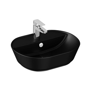 Vitra Geo Oval Tezgah Üstü Lavabo Mat Siyah, 55 Cm