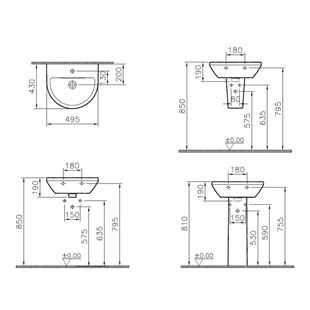 Vitra İntegra Lavabo Parlak Beyaz, 50 Cm