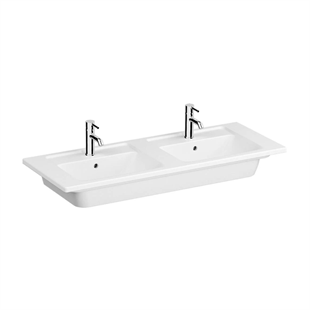 Vitra Integra Çift Hazneli Etajerli Lavabo Parlak Beyaz, 120 Cm