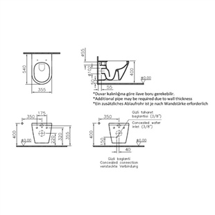 Vitra İntegra Round Rim-Ex Asma Klozet Parlak Beyaz, 54 Cm