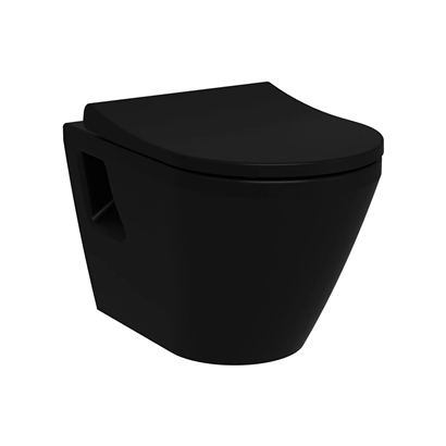 Vitra İntegra Round Rim-Ex Asma Klozet Mat Siyah, 54 Cm