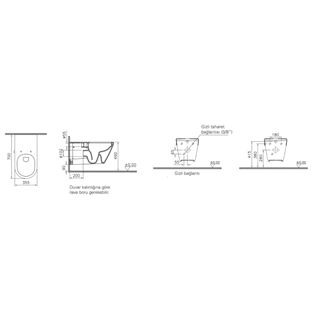 Vitra İntegra Round Rim-Ex Temassız Entegre Asma Klozet, 70 Cm