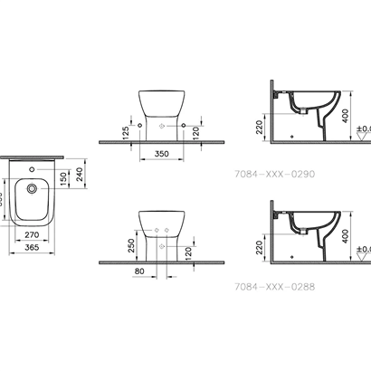 Vitra Integra Square Dtd Yerden Bide Mat Siyah, 54 Cm