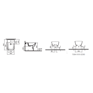 Vitra Integra Square Dtd Yerden Bide Parlak Beyaz, 54 Cm