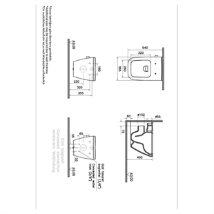 Vitra Integra Square Rim-Ex Termostatik Entegre Asma Klozet, 54 Cm