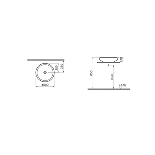 Vitra İstanbul 50 Cm Çanak Lavabo Parlak Beyaz