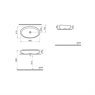 Vitra İstanbul 85 Cm Çanak Lavabo Siyah