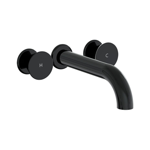 Vitra Liquid Ankastre Lavabo Bataryası Uzun, Parlak Siyah
