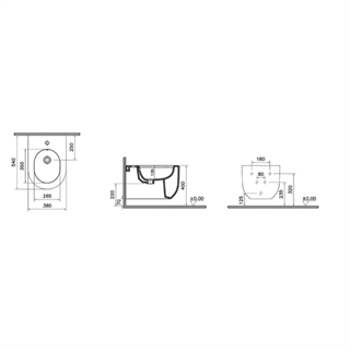 Vitra Liquid Beyaz Asma Bide, 54 Cm