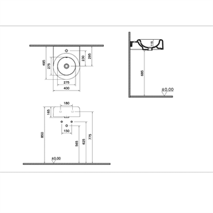 Vitra Liquid Beyaz Kompakt Lavabo, 40 Cm