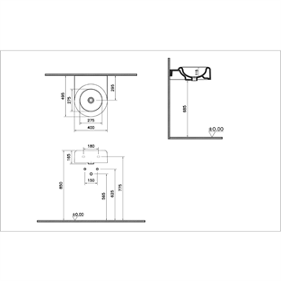 Vitra Liquid Beyaz Kompakt Lavabo, 40 Cm