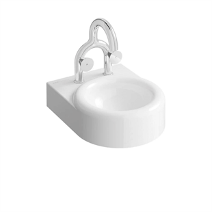 Vitra Liquid Beyaz Kompakt Lavabo, Çift Armatür Delikli 40 Cm