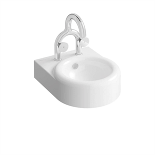 Vitra Liquid Beyaz Kompakt Lavabo, Çift Armatür Delikli 40 Cm