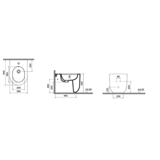 Vitra Liquid Beyaz Yerden Bide, 54 Cm