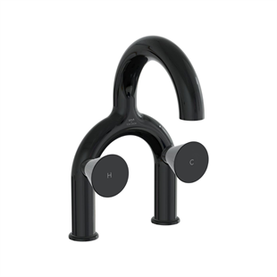 Vitra Liquid Lavabo Bataryası (2 Delikli Lavabolar İçin), Parlak Siyah