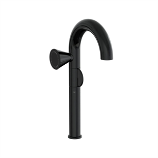 Vitra Liquid Lavabo Bataryası Yüksek, Soldan Kullanım, Parlak Siyah