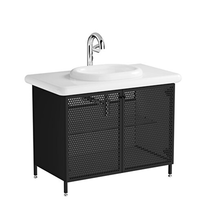 Vitra Liquid Lavabo Dolabı 100 Cm, Metal Kapaklı Ayaklı