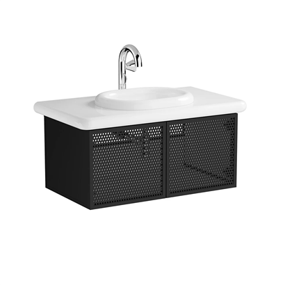 Vitra Liquid Lavabo Dolabı 100 Cm, Metal Kapaklı