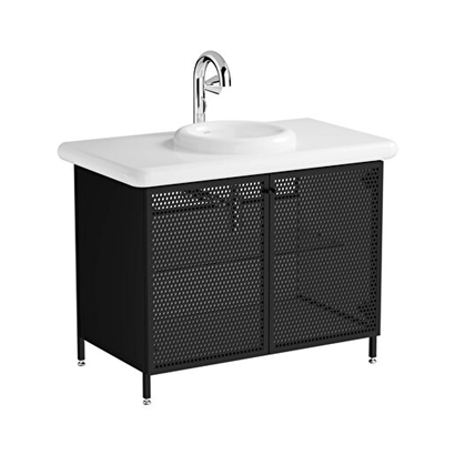 Vitra Liquid Lavabo Dolabı 100 Cm, Metal Kapaklı Ayaklı