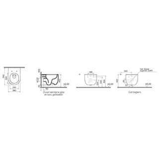Vitra Liquid Rim-Ex Beyaz Asma Klozet, 54 Cm