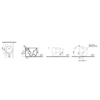 Vitra Liquid Rim-Ex Beyaz Yerden Klozet, 54 Cm