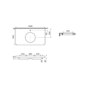 VitrA Liquid Seramik Tezgah, 100 cm