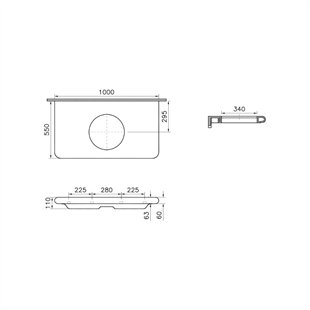 VitrA Liquid Seramik Tezgah, 100 cm