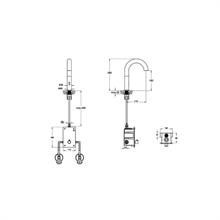 Vitra Liquid Temassız Lavabo Bataryası (Pilli - Çift Su Girişli), Parlak Siyah