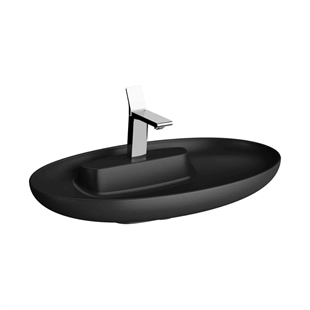 Vitra Memoria Mat Siyah Oval Lavabo 75 Cm