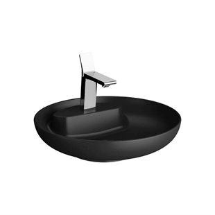 Vitra Memoria Mat Siyah Yuvarlak Lavabo 50 Cm