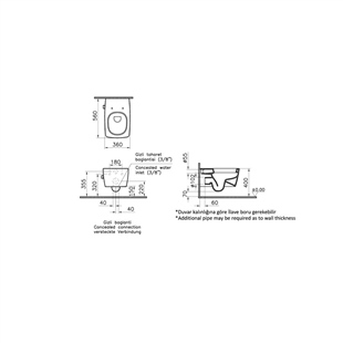 Vitra Metropole Standart Entegre Asma Klozet, 56 Cm