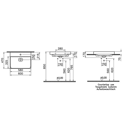 Vitra Metropole Beyaz Lavabo 60 Cm