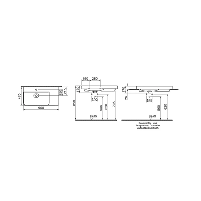 Vitra Metropole Beyaz Lavabo 90 Cm