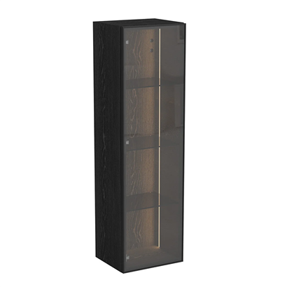 Vitra Metropole Edge Boy Dolabı 35 Cm, Cam Kapaklı, Kısa Siyah Meşe, Sol