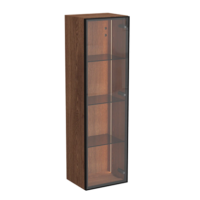 Vitra Metropole Edge Boy Dolabı 35 Cm, Cam Kapaklı, KısaCeviz, Sağ