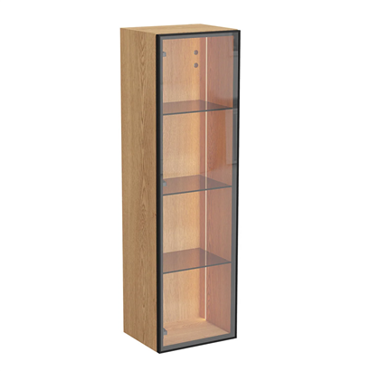 Vitra Metropole Edge Boy Dolabı 35 Cm, Cam Kapaklı, Kısa Açık Meşe, Sol