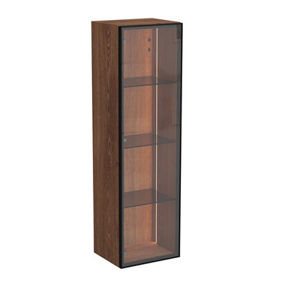 Vitra Metropole Edge Boy Dolabı 35 Cm, Cam Kapaklı, Kısa Ceviz, Sol