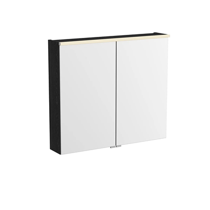 Vitra Metropole Edge Dolaplı Ayna 80 Cm, Aydınlatmalı Sensörlü, Siyah Meşe