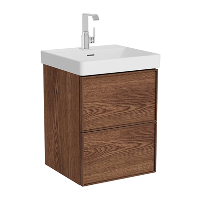 Vitra Metropole Edge Lavabo Dolabı 50 Cm, İki Çekmeceli Standart Lavabolu, Ceviz