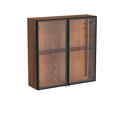 Vitra Metropole Edge Üst Dolabı 67 Cm, Cam Kapaklı Ceviz