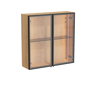 Vitra Metropole Edge Üst Dolabı 67 Cm, Cam Kapaklı Açık Meşe