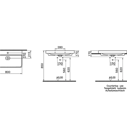Vitra Metropole Lavabo, 80X47 Cm Mat Beyaz