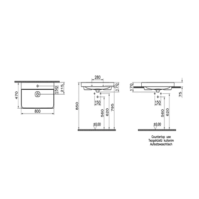 Vitra Metropole Mat Beyaz Çanak Lavabo 80 Cm