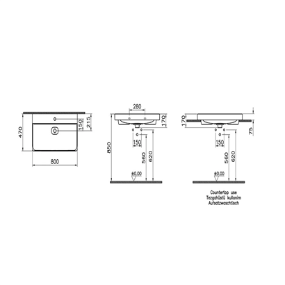 Vitra Metropole Mat Beyaz Lavabo 60 Cm