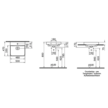 Vitra Metropole Taupe Lavabo 50 Cm