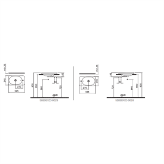 Vitra Nest Trendy 60 Cm Sağ Armatür Delikli Dar Lavabo