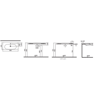 Vitra Nest Trendy Tezgah Lavabo 100 Cm Beyaz