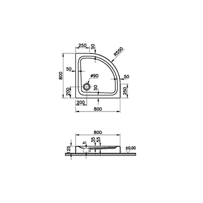 Vitra Optimum Neo 80x80 cm Köşe Monoblok Duş Teknesi